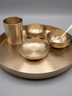 M2S KANSA THALI SET | MISC | THALI SET,BRASS |  | 6 PCS SET PLAIN KIT | 5999
