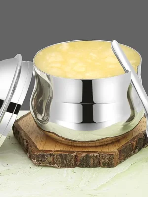 ROYAL GHEE POT WITH SPOON | MIRROR | GHEE POT,SPOON |  | 250 ML | 450