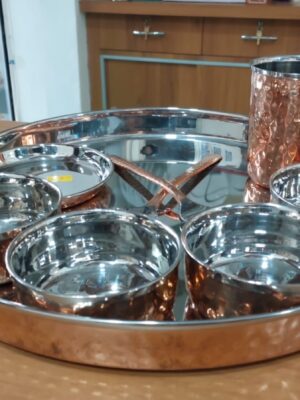 RAK COPPER HAMMERED THALI SET | MISC | STEEL,COPPER |  | 9 PCS SET