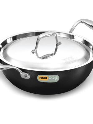 FUTURA PRO DEEP FRY PAN NON STICK WITH SS LID | HAWKINS | FRY PAN | PNK25 | 22 CM 2.5 LT