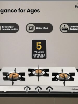 SUNFLAME SS BONUS GAS STOVE 3B DX | SUNFLAME | STEEL,GAS STOVE,BURNER,CHULHA |  | 3 BURNER