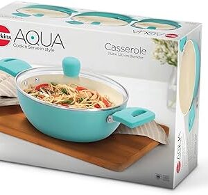 AQUA CASSSEROLE INDUCTION COMPATIBLE WITH GLASS LID | HAWKINS | CASSROLE | IUC20G | 20 CM 2L | 1975