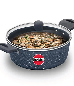 COOK N SERVE BOWL CERAMIC NONSTICK INDUCTION COMPATIBLE WITH GLASS LID | HAWKINS | SERVING BOWL | ICCB30G | 3 LT