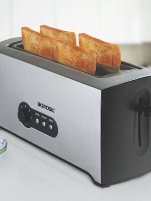 CRISPY 4 SLICE (SS) POPUP TOASTER | BOROSIL | TOATER,POP UP TOASTER,SANDWICH MAKER |  | 4 SLICE 1500 W