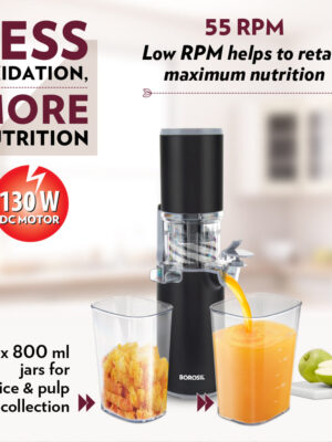 EASY JUICE SLOW JUICER | BOROSIL | JUICER | BSJU13WB01 | 130 W