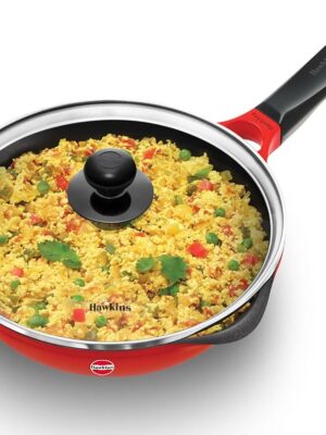 FRY PAN WITH GLASS LID (DiE CAST NON STICK INDUCTION COMPATIBLE) | HAWKINS | FRY PAN | IDCF22G | 22 CM