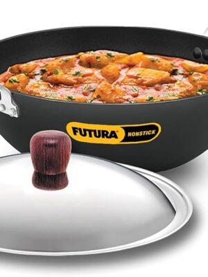 FUTURA NON STICK DEEP KADAI INDUCTION WITH SS LID | HAWKINS | KADAI | INK35S | 3.5 L 26 CM | 2350
