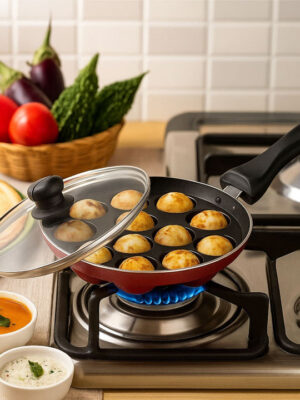 MERINO APPAPATRAM WITH GLASS LID | PNB | GLASS,STEEL | CMAP-12 | 12 CRATERS