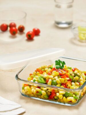 MICROWAVE SQUARE DISH WITH LID | BOROSIL | BOWL,GLASS,MICROWAVE | IH22DH17180 | 800 ML