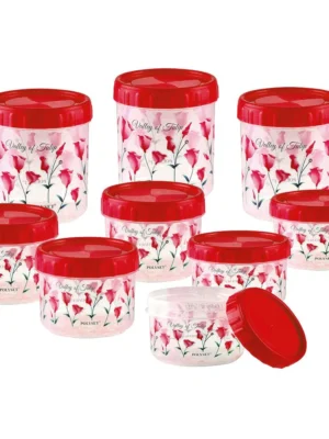 TWISTY THREADED FOIL PRINTED JAR | POLYSET | JAR,STORAGE,BOX |  | 540 ML SET OF 4